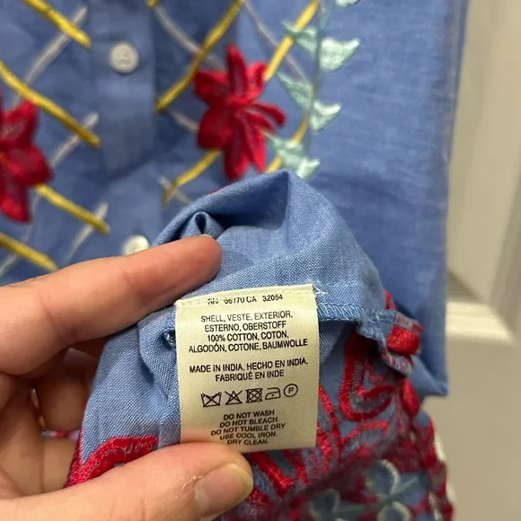 Anthropologie Estila embroidered tank dress women size XS - Picture 7 of 7